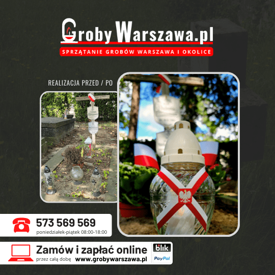 Sprzątanie grobów Powstańców Warszawskich